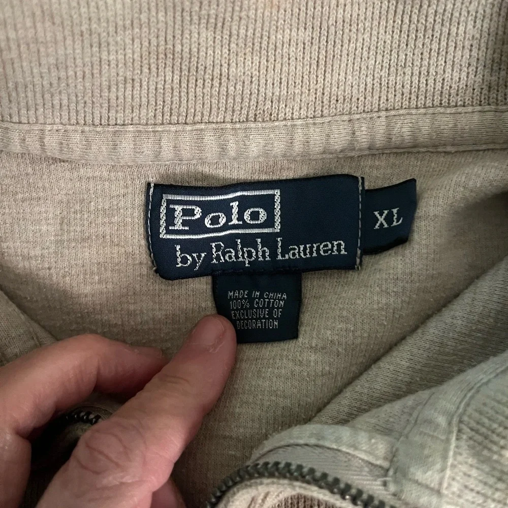 Polo Ralph Lauren Oatmeal 1/2 zip.  Men’s XL